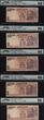 Welt Banknoten 10 RUPEES TT 2013-16 INDIA  SEQUENTIAL SACRED S/N 786001 THRU 786010 TEN PMG 66