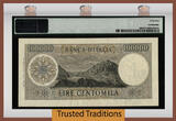 Welt Banknoten 100000 LIRE 1970 TT PK 100b ITALY  A. MANZONI PMG 55 ABOUT UNCIRCULATED STUNNING EXAMPLE GEM LOOK WITH BEAUTIFUL DETAILS!