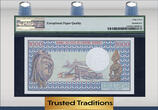 Welt Banknoten 1000 FRANCS TT PK 3s 1978-84 GABON  "O. BONGO" SPECIMEN PMG 67 EPQ SUPERB POP 5! "SPECIMEN" SUPERB FDC GRADED BY PMG WITH A POPULATION OF FIVE, AND THIS NOTE BEING THE FINEST KNOWN AND NONE GRADED FINER ACCORD