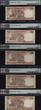 Welt Banknoten 10 RUPEES TT 2013-16 INDIA  SEQUENTIAL SACRED S/N 786001 THRU 786010 TEN PMG 66