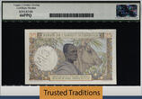 Welt Banknoten 25 FRANCS 1943 TT PK 38s FRENCH WEST AFRICA  SPECIMEN LCG 66 PPQ TOP POPULATION AMAZING HIGH QUALITY SPECIMEN NONE GRADED HIGHER! SCARCE BEAUTY!