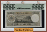 Welt Banknoten 100000 LIRE 1970 TT PK 100b ITALY  A. MANZONI PCGS 58 CHOICE ABOUT NEW