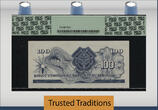 Welt Banknoten 100 FRANCS TT PK 5 1960-62 BURUNDI  SCARCE OVERSTAMP PCGS 64 VERY CHOICE NEW SCARCE OVERPRINT ON RWANDA-BURUNDI # 5