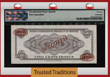 Welt Banknoten 500 FRANCS TT PK 6s 1960-61 RWANDA-BURUNDI  SPECIMEN BLACK RHINO PMG 66 EPQ GEM STUNNING AND UNIQUE EXAMPLE CALLED THE BLACK RHINO