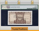 Welt Banknoten 1950 TT PK 11s ITALIAN SOMALILAND 1 SOMALI SPECIMEN LEOPARD PMG 66EPQ NONE FINER PREMIUM PAPER QUALITY FDC. POPULATION ONE AT THIS GRADE LEVEL WITH NONE GRADED FINER BY PMG POPULATION REPORT.
