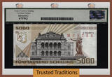 Welt Banknoten 5000 SCHILLING 1988 TT PK 153s AUSTRIA  SPECIMEN LCG 67 PPQ SUPERB GEM NONE FINER SUPERB HIGH QUALITY WITH NONE GRADED FINER ACCORDING TO PMG POPULATION REPORT