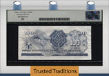 Welt Banknoten 100 FRANCS TT PK 5 1960-62 BURUNDI  SCARCE OVERSTAMP LCG 55 CHOICE ABOUT NEW! SCARCE OVERPRINT ON RWANDA-BURUNDI # 5