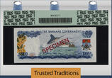 Welt Banknoten 1965 TT PK 25s BAHAMAS $100 "ELIZABETH II" "SPECIMEN" PCGS 66 PPQ ONLY ONE FINER GEM NEW GRADED BY PCGS WITH A TOTAL POPULATION OF 10 AND AN AMAZING POPULATION OF FIVE AT THIS GRADE LEVEL AND ONLY ONE GRADED F