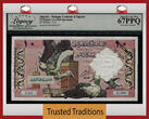Welt Banknoten 10 DINARS 1964 TT PK 123s ALGERIA  LCG 67 PPQ SUPERB GEM NEW FINEST KNOWN! SCARCE OVERSIZE NOTE! THIS IS THE ONLY EXAMPLE GRADED AT 67 LEVEL AND NONE GRADED HIGHER!