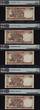 Welt Banknoten 10 RUPEES TT 2013-16 INDIA  SEQUENTIAL SACRED S/N 786001 THRU 786010 TEN PMG 66