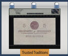 Welt Banknoten 5 RUPEES 1954 TT PK 11a SEYCHELLES  SCARCE AND DESIRABLE ISSUE LCG 67 PPQ SUPERB SCARCE OVERSIZE NOTE TIED AS BEST! NONE GRADED HIGHER!