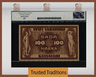 Welt Banknoten 100 MARKA 1919 TT PK 48c ESTONIA  TREASURY NOTE SEERIA III LCG 63 CHOICE NEW ESTONIA TREASURY NOTE SCARCELY CERTIFIED!