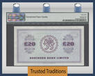 Welt Banknoten 20 POUNDS 1970 TT PK 190a IRELAND - NORTHERN  SCARCE PMG 65 EPQ GEM FINEST KNOWN POPULATION TWO FINEST KNOW BY PMG