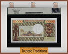 Welt Banknoten 10000 FRANCS 1978 TT PK 5b GABON  DEEP EMBOSSING AND BOLD COLORS LCG 65 PPQ GEM STUNNING EXAMPLE !