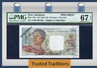 Welt Banknoten 20 FRANCS TT PK 50s 1951-63 NEW CALEDONIA PMG 67 EPQ SUPERB GEM UNCIRCULATED! -