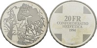 Schweiz Gedenkmünze "Teufelsbrücke" 20 Franken 1994 VZ /  Silber-Kupfer (Ag 83,5/Cu 16,5)