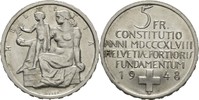 Schweiz Gedenkmünze "100 Jahre Bundesverfassung" Franken 1948 VZ / Legierung: Silber-Kupfer (Ag 83,5/Cu 16,5)