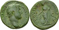Italien/Rom Hadrian 134/138 As 117-138 n.Chr. SS+ / dunkelgrüne Malachitpatina
