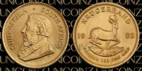 South Africa 1 oz South Africa, Krugerrand Bust of Paul Kruger left, Springbok walking right divid -