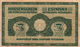 Estonian 3 Marka 1919 P.44 VF