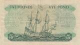 South Africa 5 Pounds 8-02- 54 1954 P.96b. VF-XF
