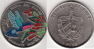 Cuba 1 Peso HUMMINGBIRD Coloured KM.549 -