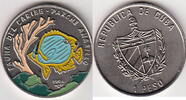Cuba 1 Peso FISH YELLOW PERCH Coloured KM.550 -