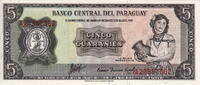 Paraguay 5 Guaranies P.195b -