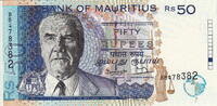 Mauritius 50 Rupees 1998 P.43 unz 10,00 EUR prix TTC + 5,50 EUR frais d'envoi