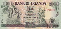 Uganda 1.000 Shillings 1998 P.36 unz 7,50 EUR prix TTC + 5,50 EUR frais d'envoi