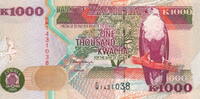 Zambia 1.000 Kwacha 2001 P.40b unz 4,50 EUR  + 5,50 EUR frais d'envoi