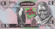 Zambia 1 Kwacha 1986 P.23a unz 7,50 EUR  + 5,50 EUR frais d'envoi
