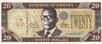 Liberia 20 Dollars P.28a -