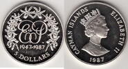 Cayman Isl. 5 Dollar 40Th.WEDDING (MINT 317) rare KM.85A -