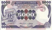 Uganda 5.000 Shillings 1986 P.24b unz 9,00 EUR prix TTC + 5,50 EUR frais d'envoi