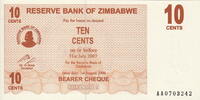 Zimbabwe 10 Cent 2006 P.35 unz 3,50 EUR  + 5,50 EUR frais d'envoi