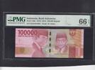 100.000 Rupiah PMG 66 2016 Indonesia P.160c unz
