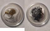 Neuseeland One Dollar 2011 Neuseeland Kiwi 2011 Gildet. 1 Unze BU Goldet 69,00 EUR  + 14,50 EUR frais d'envoi