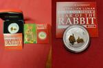 Australien 1 Dollar Lunar II Hase Rabbit 1 Oz Silber gilded -