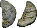 ROMAN AE Augustus. 27 BC-14 AD. AE Halved As (6.47g, 27mm). Nemausus mint. Struck 10 AD or later. RIC I 155 -