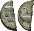 ROMAN AE Augustus. 27 BC-14 AD. AE Halved As (5.55g, 26mm). Nemausus mint. Struck 10 AD or later. RIC 155 -