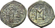 BYZANTINE AE Follis Heraclius, with Heraclius Constantine. 610-641. (12.00g, 31mm). Seleucia Isauriae mint. Dated RY 7 (616/7). SB 845 -