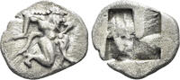 GREEK Stater Thrace, Thasos. Circa 500-480 BC. AR Eighth - Diobol (1.12g, 12mm). Le Rider, Thasiennes 4 -