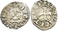 MIDDLE AGES Denier Crusaders, Principality of Achaea. Philippe de Taranto, BI Tournois (0.79g, 19mm). Glarentza mint. Metcalf, Crusades, 979 -