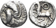 GREEK AR Quinarius Celtic Central Gaul. Aedui. Circa 80-50 BC. (1.99g, 12mm). DT 3186 -
