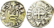MIDDLE AGES Denier Crusaders, Duchy of Athens. Guillaume I de la Roche. BI Tournois (0.71g, 19mm). Thebes mint. Metcalf, Crusades 1038 -