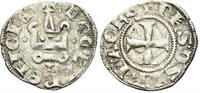 MIDDLE AGES Denier Crusaders, Principality of Achaea. Philippe de Savoy. BI Tournois (0.78g, 19mm). Glarentza mint. Metcalf, Crusades 973-5 -