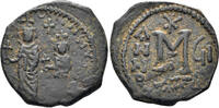 BYZANTINE AE Follis Heraclius, with Heraclius Constantine. 610-641. (11.49g, 30mm). Seleucia Isauriae mint. Dated RY 7 (616/7). SB 845 -