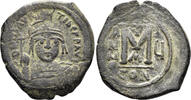 BYZANTINE AE Follis Maurice Tiberius. 582-602. (11.98g, 30mm). Constantinople mint. Dated RY 6 (588/9). SB 494 -