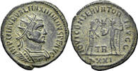 ROMAN AE Maximianus Herculius. AE Radiatus (3.18g, 22mm). Tripolis mint. Struck 286-90 AD. RIC 626 -